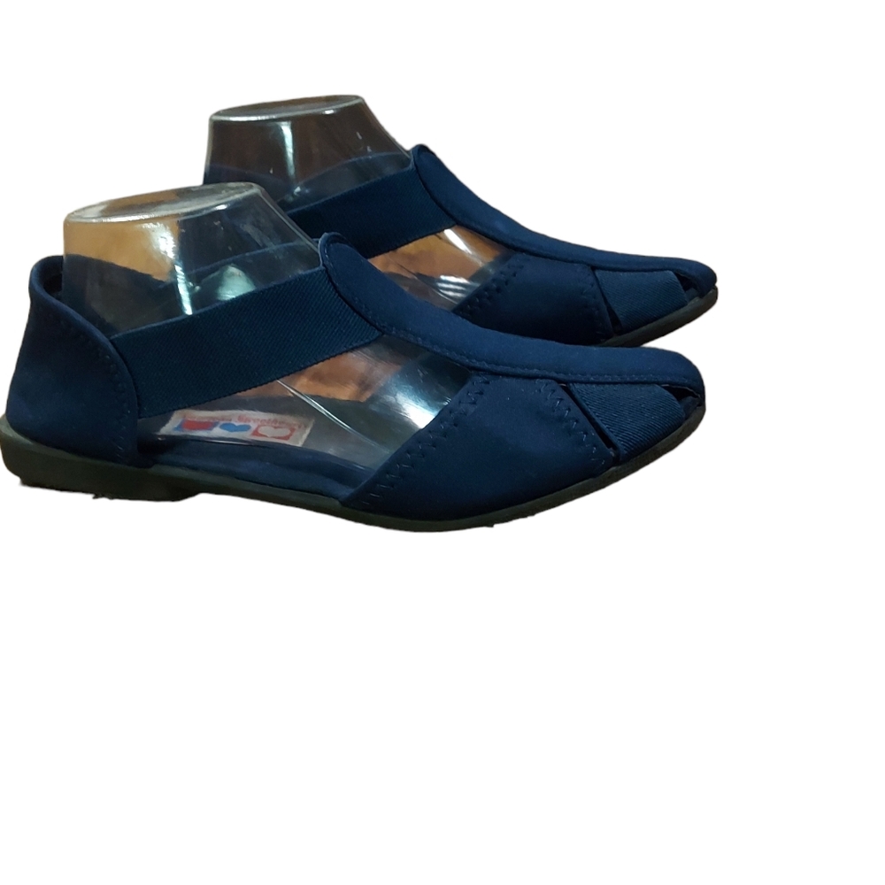 American Sweetheart 10 Sandals Fabric Blue Nursing Work Casual Shoes.☆(0…